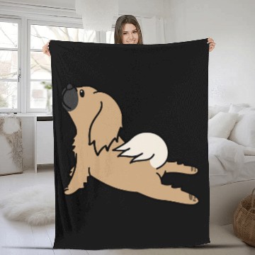 Discover Pekingese Yoga Funny Dog Fleece Blankets