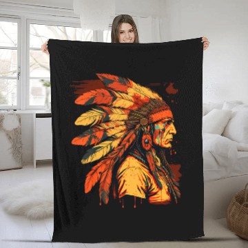 Discover Native American Dreamcatcher Indian Design 34 Fleece Blankets