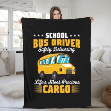Discover School Bus Driver Safely Delivering Life Precious Driving Baseball Tees Fleece Blankets