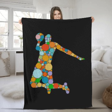 Discover Retro Polka Dot Basketball Player International Dot Day Fleece Blankets