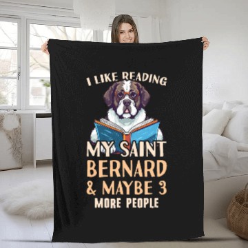 Discover Saint Bernard Reading Outfit Saint Bernard Mom Fleece Blankets
