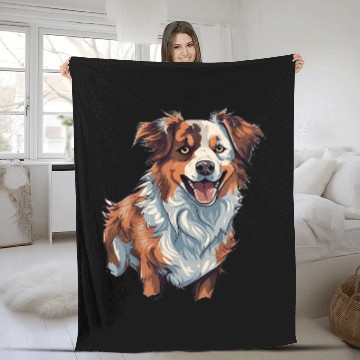 Discover Pawsome Pals Australian Shepherd Cartoon Fleece Blankets