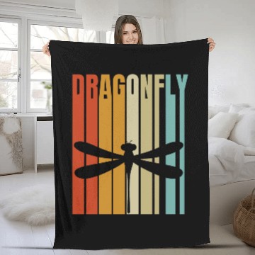 Discover Retro Dragonfly Insect Zip Fleece Blankets