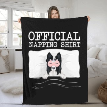 Discover Official Napping Sleeping Border Collie Baseball Tees Fleece Blankets