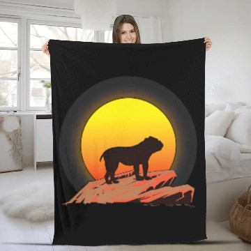 Discover Old English Bulldog Sunrise Fleece Blankets