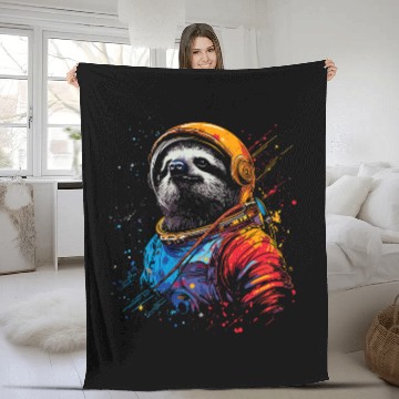 Discover Sloth Astronaut A Space Journey in Slow Motion 1 Fleece Blankets