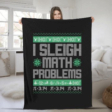 Discover xmass Christmas I Sleigh Math Problems Nerd Fleece Blankets