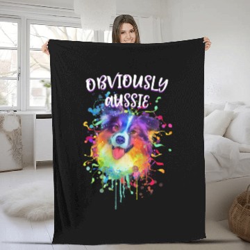 Discover Obviously Aussie Australian Shepherd Funny Zip Fleece Blankets