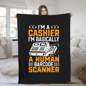 Discover Im A Cashier Im Basically A Human Barcode Scanner Baseball Tees Fleece Blankets