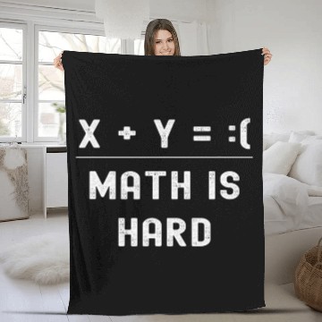 Discover X   Y   2Math is Hard Funny Physics Puns Math Student Joke Fleece Blankets