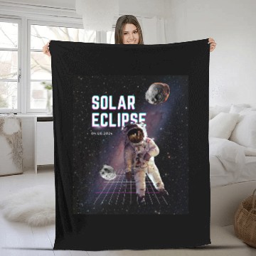 Discover Solar Eclipse astronaut april 8 2024 Baseball Tees Fleece Blankets