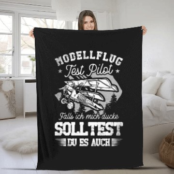 Discover Model flight test pilot if I ducke model maker Fleece Blankets