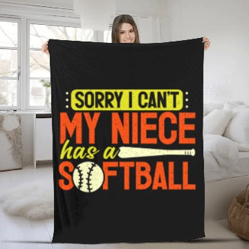 Discover Softball Uncle Niece Softball Game Lovers Zip Fleece Blankets