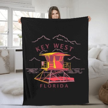 Discover KEY WEST LIFEGUARD TOWER Zip Fleece Blankets