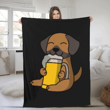 Discover Rhodesian Ridgeback Drinking Beer Dog Fleece Blankets