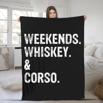 Discover Weekends Whiskey and Cane Corso Fleece Blankets