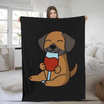 Discover Rhodesian Ridgeback Drinking Wines Dog Fleece Blankets