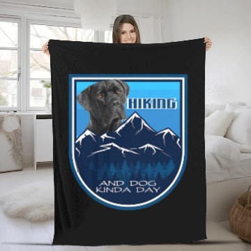 Discover Hiking and Dog Kinda Day Cane Corso Fleece Blankets
