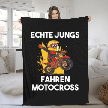 Discover Motocross Motorcycle Rider Fleece Blankets