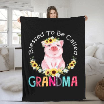 Discover Womens Womens Blessed To Be Called Grandma Pig Cute Baseball Tees Fleece Blankets