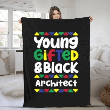 Discover Young Gifted 2Black History Month Architect Pride Zip Fleece Blankets