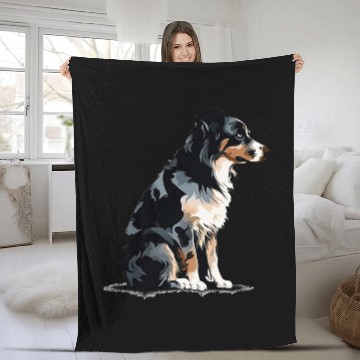Discover Pawsome Pals Australian Shepherd Silhouette Zip Fleece Blankets