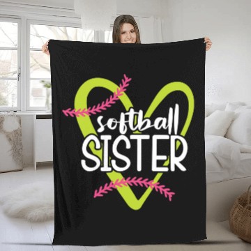 Discover Softball Sister Softball Player 2 Zip Fleece Blankets