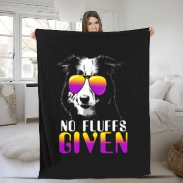 Discover No Fluffs Given Border Collie Sunglasses Cute Dog Fleece Blankets