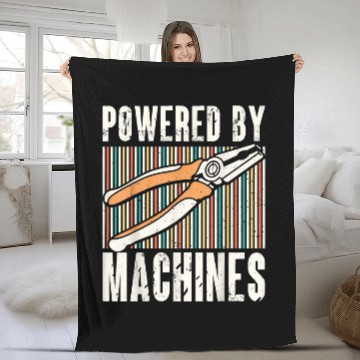 Discover Powered By Machines Mechanic Maintenance Fleece Blankets