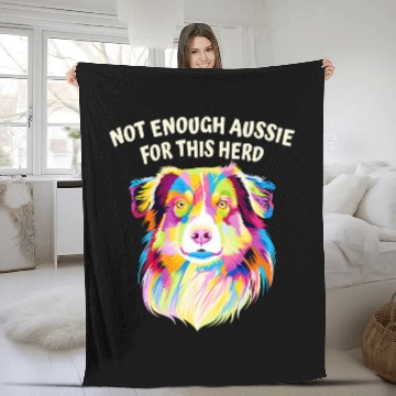 Discover Not Enough Aussie for This Herd Funny Australian Shepherd Baseball Tees Fleece Blankets