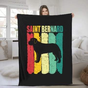 Discover Saint Bernard Retro vintages 70s 80s Style 3 Baseball Tees Fleece Blankets