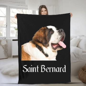 Discover Saint Bernard Saint Bernard Dog Baseball Tees Fleece Blankets