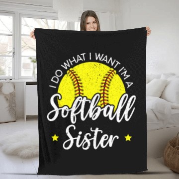 Discover Baseball Lover Game Sport Softball Sister Fleece Blankets