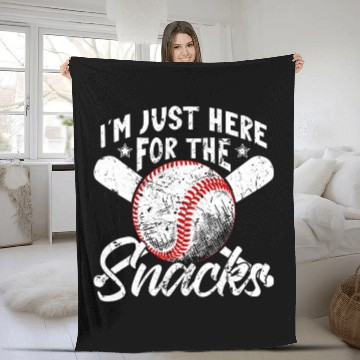 Discover Im just here for the Snacks Pitcher Pitch Catcher Dad 1 Fleece Blankets