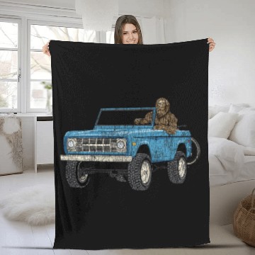 Discover Sasquatch Mountain Biking Adventure Fleece Blankets