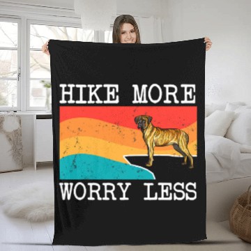 Discover Hike More Worry Less Cane Corso Graphic Hiking Fleece Blankets