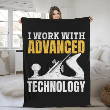 Discover I Work With Advanced Technology Woodworker Carpenter Baseball Tees Fleece Blankets