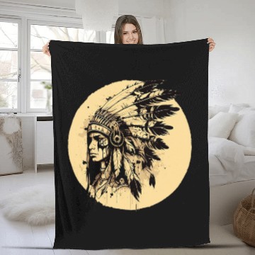 Discover Native American Dreamcatcher Indian Design 16 Fleece Blankets