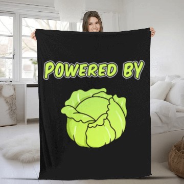 Discover Powered By Cabbage Baseball Tees Fleece Blankets