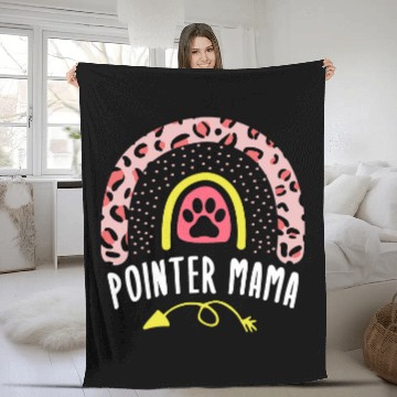Discover Pointer Mama Rainbow Leopard German Shorthaired Pointer Mom Fleece Blankets