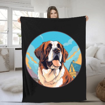 Discover Saint Bernard Dog Breed Fleece Blankets
