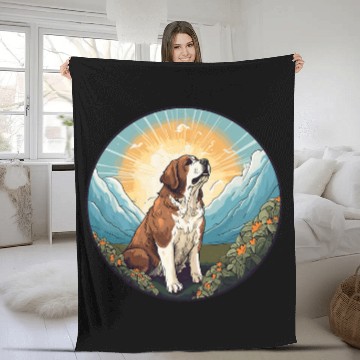Discover Saint Bernard Dog Breed 1 Baseball Tees Fleece Blankets