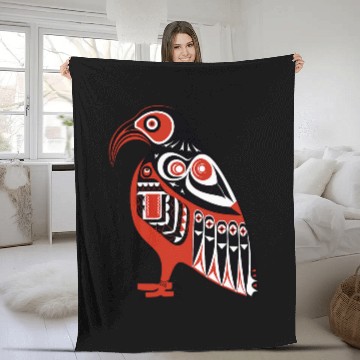 Discover Supernatural Bird Native American Northwest Coast Art Fleece Blankets
