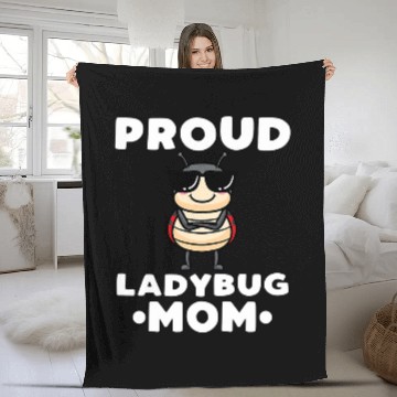 Discover Womens Proud Ladybug Mom Ladybird Fleece Blankets