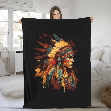 Discover Native American Dreamcatcher Indian Design 35 Zip Fleece Blankets