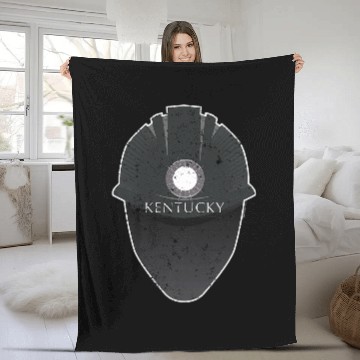 Discover Kentucky Coal Miners Underground Mining Hard Hat Fleece Blankets
