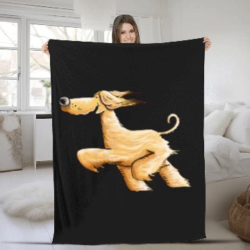 Discover Running Afghan Hound For Dog Lover Fleece Blankets
