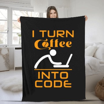 Discover I Turn Coffee Into Code Programmer Zip Fleece Blankets