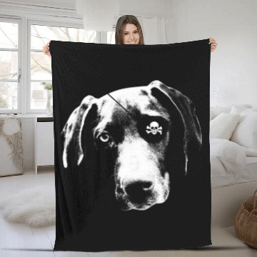 Discover Pirate German Shorthaired Pointer With Eye Patch Skull Funny Fleece Blankets