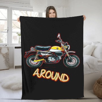 Discover Monkey Around 2Motorcycle Scooter Fleece Blankets